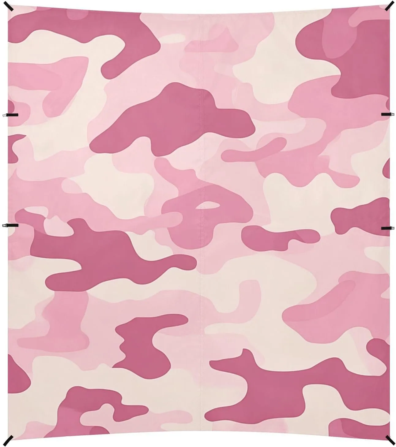 Blush Pink Foldable Beach Canopy UPF50  Waterproof Outdoor Sun Shade with Sandbags, Sand Shovel, Poles for Camping, Picnics, Backyard