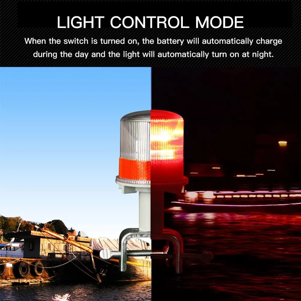 Boat Navigation Lights, Solar Power Beacon Light with Detachable Stand, Multiple Colors and Model, IP65 Waterproof Design for Ship, Roads, Waterways, Construction Sites (Color : Green)