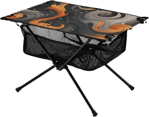 Bolaz Outdoor Folding Portable Picnic Camping Table-Art Floating Cloud,Storage Mesh for Camping Gear Accessories, Hiking, Mountaineering, Outdoor Travel
