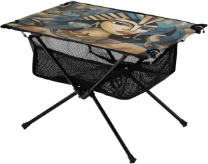 Bolaz Outdoor Folding Portable Picnic Camping Table-Egypt Woman Pattern8,Storage Mesh for Camping Gear Accessories, Hiking, Mountaineering, Outdoor Travel