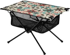 Bolaz Outdoor Folding Portable Picnic Camping Table-Vintage Daisy Pattern,Storage Mesh for Camping Gear Accessories, Hiking, Mountaineering, Outdoor Travel