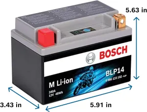 Bosch BLP14, Group 14, Lithium Power Sport Battery, 240A 12V for Motorcycle, ATV/UTV, 4-Wheeler, Snowmobile, Personal Watercraft, Scooter, and Jet Ski’s