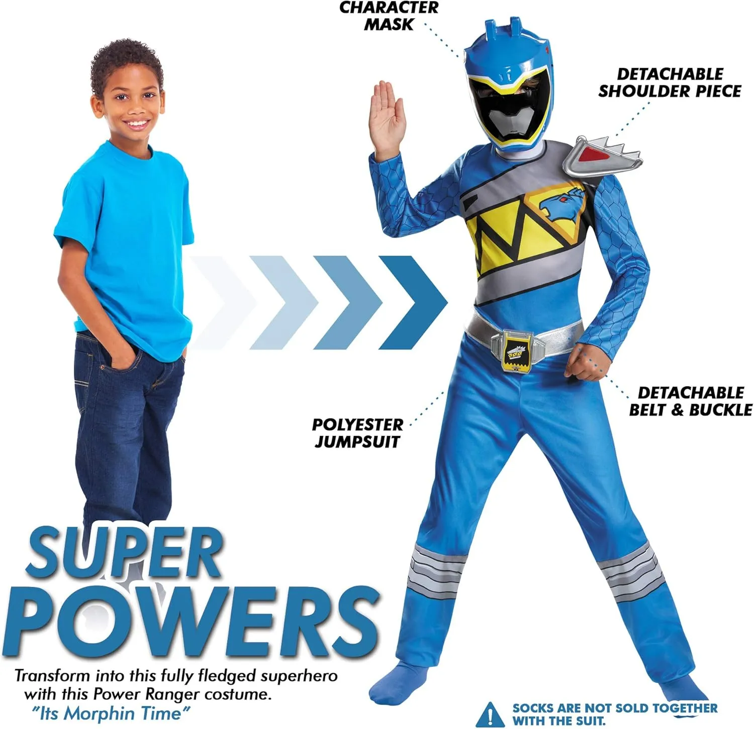 Boy's Dino Charge Blue Ranger Costume