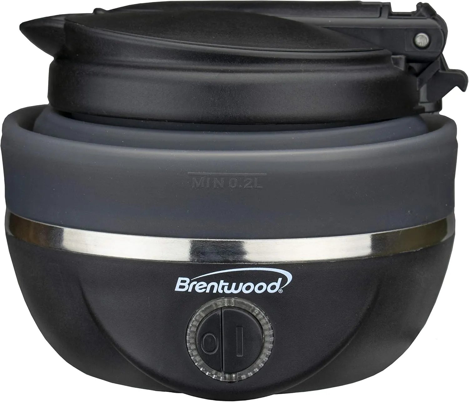 Brentwood Appliances KT-1508BK .85-Quart Dual-Voltage Collapsible-Travel Kettle (Black), 0.85Q
