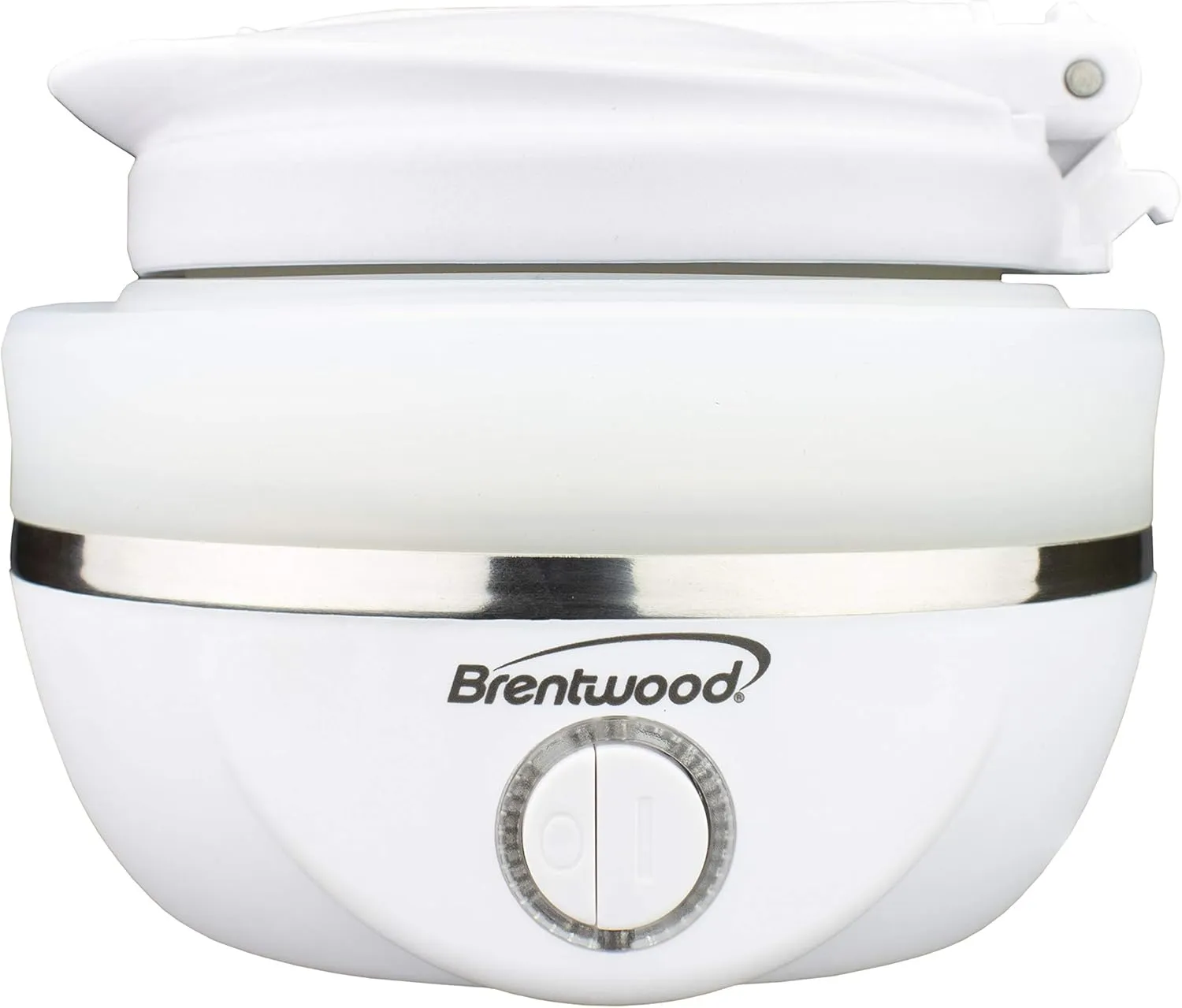 Brentwood KT-1508W Dual Voltage 120/220 Volt 0.8 Liter Collapsible-Travel Kettle, White