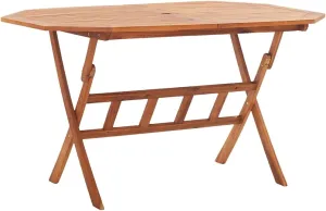 Brown Acacia Wood Garden Table - Foldable Outdoor Furniture for Camping, Dining, Picnic Tables & Side Tables - 53.1x33.5x29.5 in