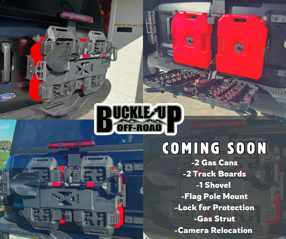 Buckle Up Off-Road Spare Tire Delete & Off-Road Gas & Track Board Storage Set for 2021  Ford Bronco | bub6gdeleterak