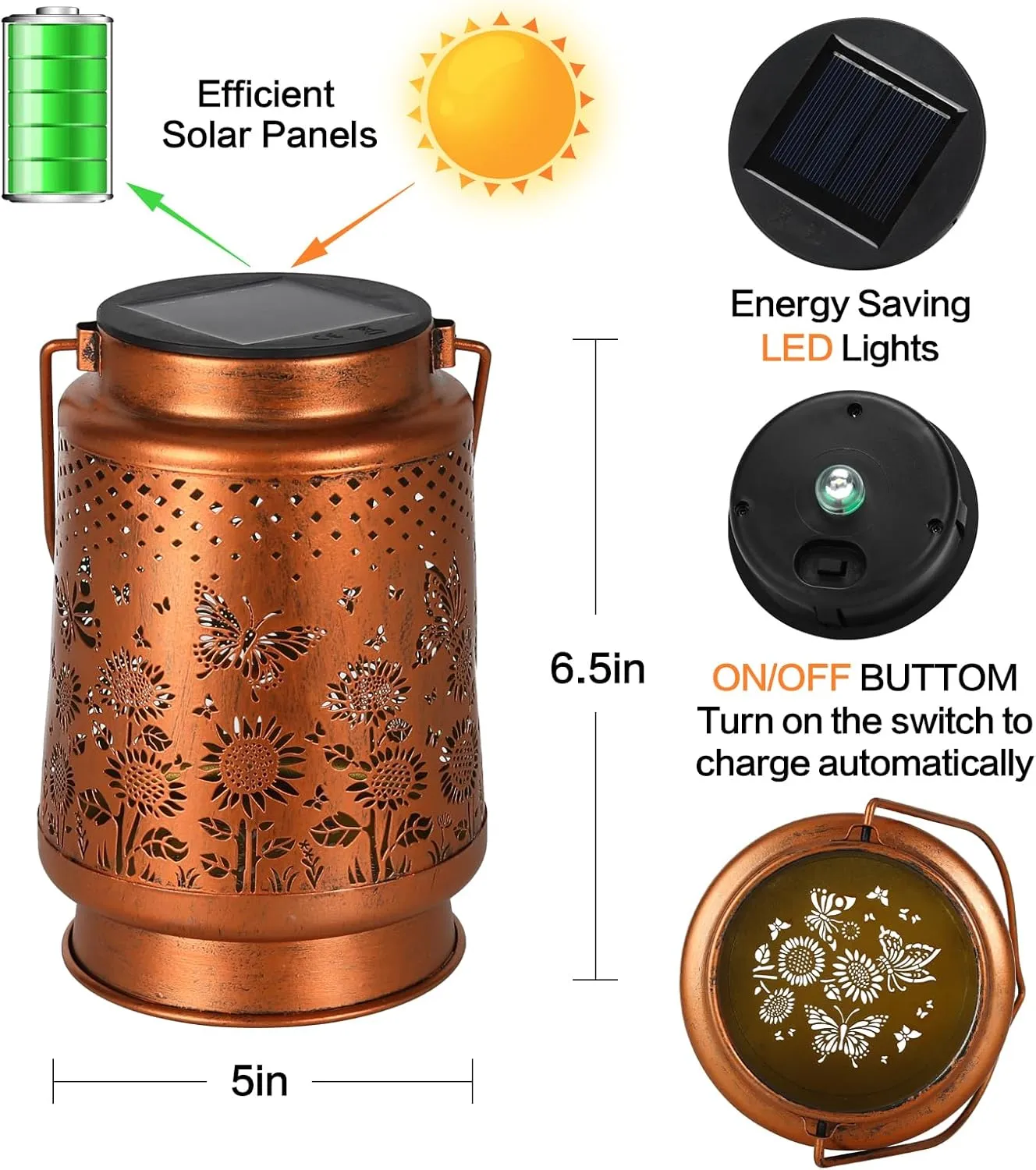 Butterfly Solar Lanterns Outdoor Waterproof Garden Decor Birthday Gifts for Women Mom Hanging Solar Lights Outdoor for Butterfly Gifts Patio Pathway Landscape Walkway Terrace Balcony Lawn Yard