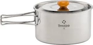 Camping Cookware, 2L Camp Cooking Pot with Lid, Stainless Steel Cook Pot with Foldable Handle for Outdoor Camping Backpacking Hiking Picnic