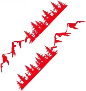 Car Stickers 2 Pack Door Side Stick Mountain Forest Decals for Rv Off-Road PVC Waterproof Sunscreen 30Cm