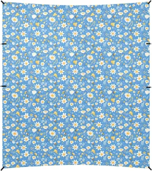Cartoon Cute Bee Flower Foldable Beach Canopy UPF50 Easy Setup Sun Shelter with Sandbags, Sand Shovel, Poles for Family Trips, Picnics & Camping