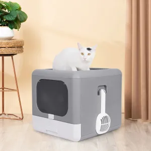 Cat Box with Litter Medium Large Price-conscious Scoop Cat and High-tech Foldable Cats Litter Top Entry Drawer Litter Box for