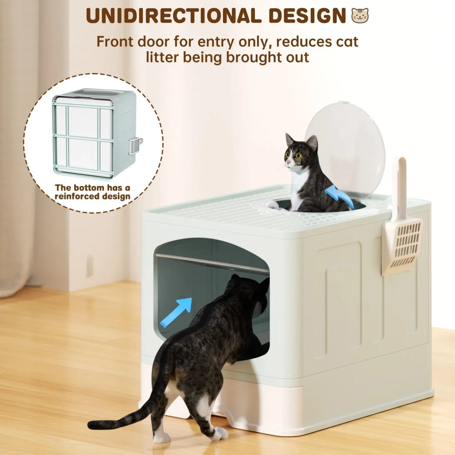 cat litter scoop, foldable High-value blue litter Extra-large Huge savings with box LunaLulinlk