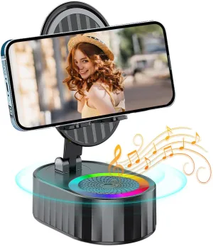Cell Phone Stand with Wireless Bluetooth Speaker,Induction Speaker HD Surround Sound for Home and Outdoor,Compatible with iPhone/ipad/Samsung Galaxy