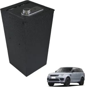 Center Console Gun Safe Vault - TUOJUE Vehicle Safe Vault Compatible with Range Rover 2022-2024, Anti-Theft High Security Armrest Lock Box with Biometric Fingerprint Lock with Backup Key.