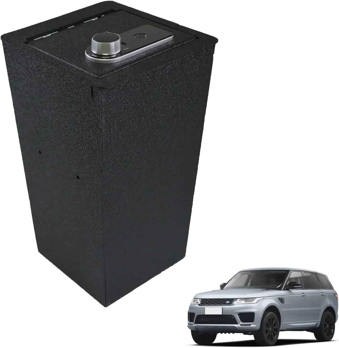 Center Console Gun Safe Vault - TUOJUE Vehicle Safe Vault Compatible with Range Rover 2022-2024, Anti-Theft High Security Armrest Lock Box with Biometric Fingerprint Lock with Backup Key.