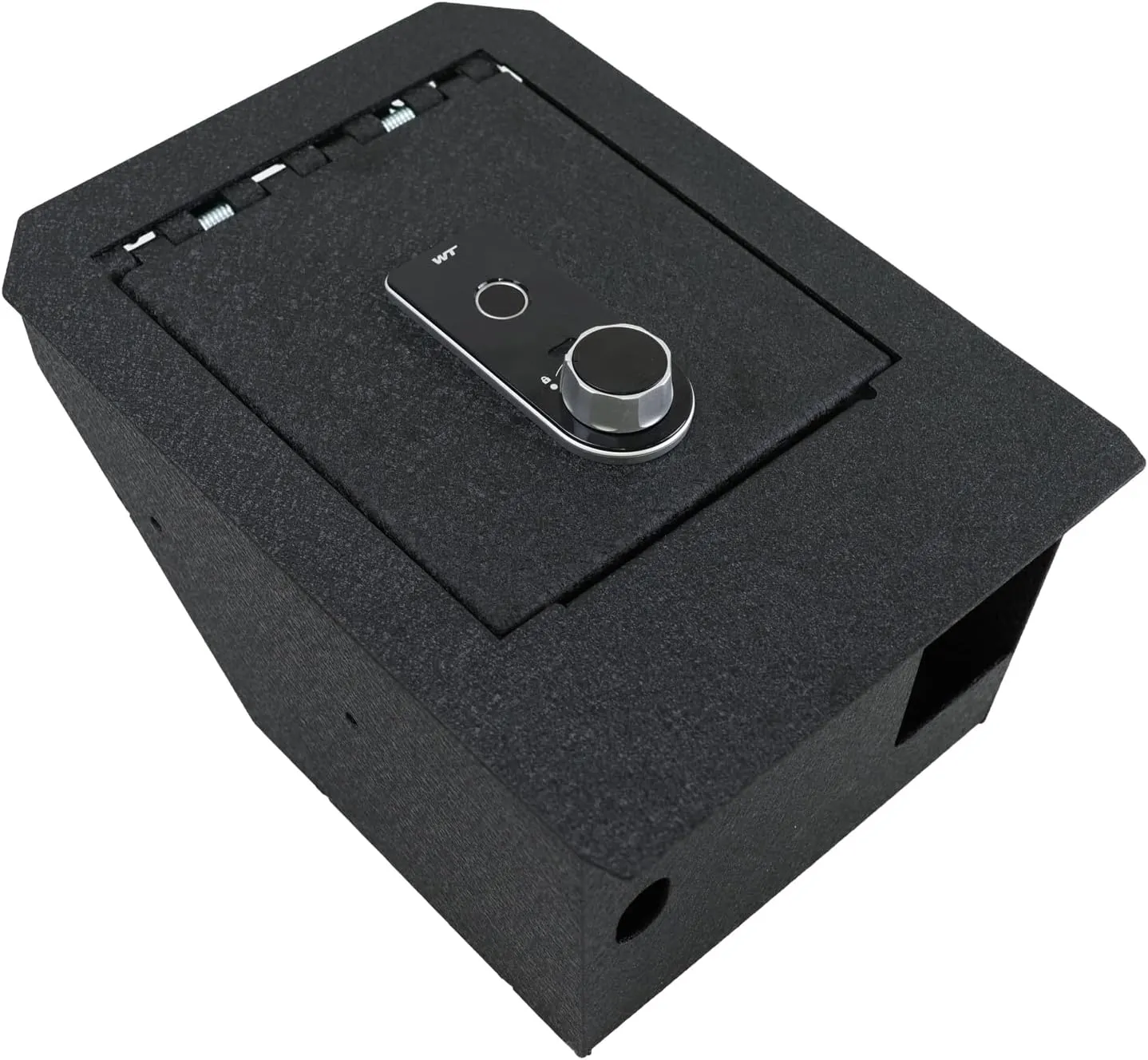 Center Console Gun Safe Vault - WASAI Premium In-vehicle Console Lock Box Compatible with Tesla Cybertruck 2024-2025 with Heavy Gauge Steel, Fingerprint Lock with Backup Key.