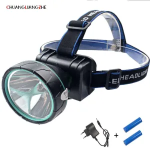 CHUANGLIANGZHE LED headlight T6 waterproof flashlight head Luminaria flashlight camping headlight 18650 battery rechargeable