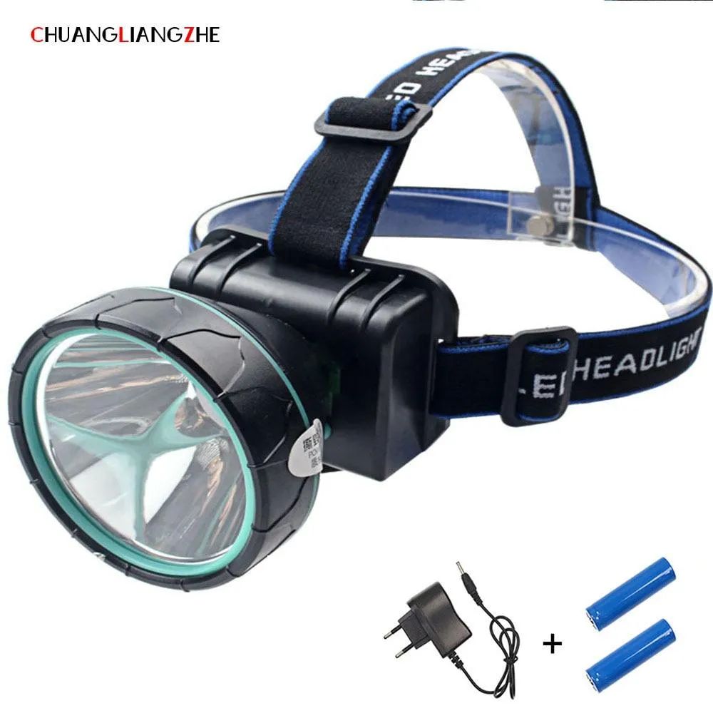 CHUANGLIANGZHE LED headlight T6 waterproof flashlight head Luminaria flashlight camping headlight 18650 battery rechargeable
