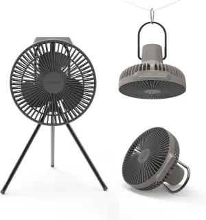Claymore Portable Fan V600  (Warm Gray) - Portable, Airflow for Outdoors Use & Indoor Living Room, Desk, Table Fan. Super Quiet, USB-C Charging, Long-Lasting Battery, Includes Storage Case.
