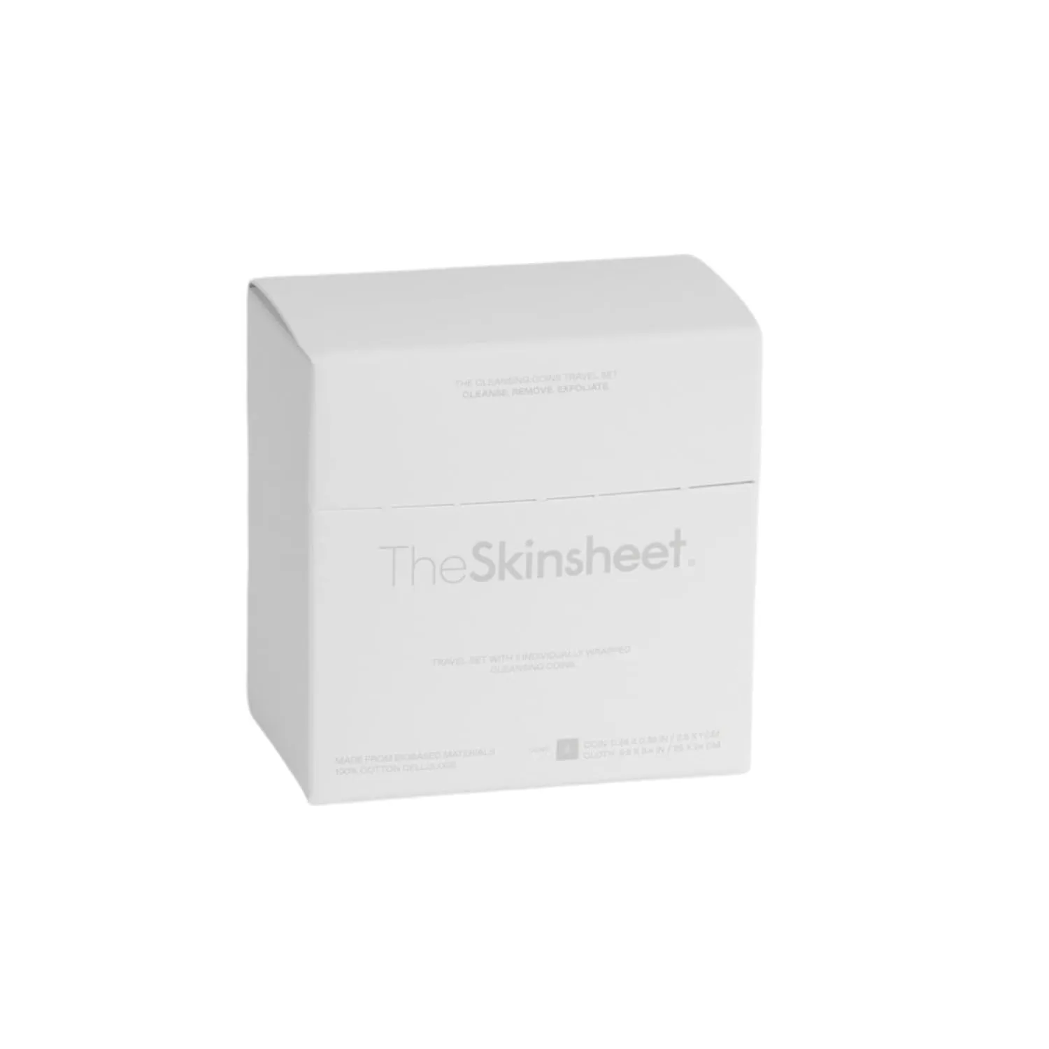 Cleansing Coins, Portable Face Cloths, Travel Face Towels Compressed, Face Wipes, Dermatologist-Approved, 100% Biobased Cotton, Made in USA, 5 Count.