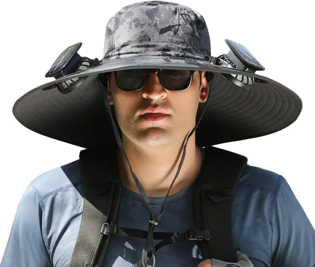 Colitt Fishing Hat, Colitt - Fishing Hat with Built in Fan, Outdoor Wide Sun Hat with Solar Fan, Fan Hat-Solar & USB Charging