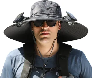 Colitt Fishing Hat, Colitt - Fishing Hat with Built in Fan, Outdoor Wide Sun Hat with Solar Fan, Fan Hat-Solar & USB Charging