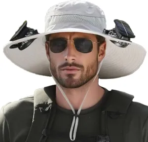 Collit Fishing Hat,Collit- Fishing Hat with Built in Fan,Upf50  Collit Wide Brim Solar Fan Hat Outdoor Fishing