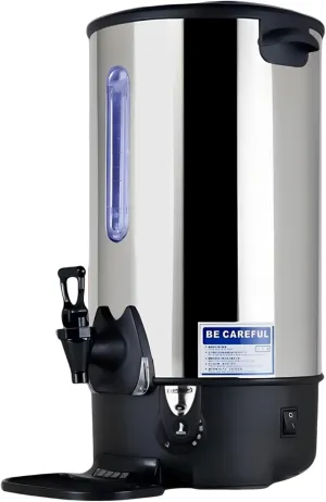 Commercial Electric Kettle Warmer Stainless Steel Hot Water Dispenser Hot Water Boiler And Warmer with Faucet Quick-Temp or Boil for Tea Coffee 1500W 12.9 Liter Capacity