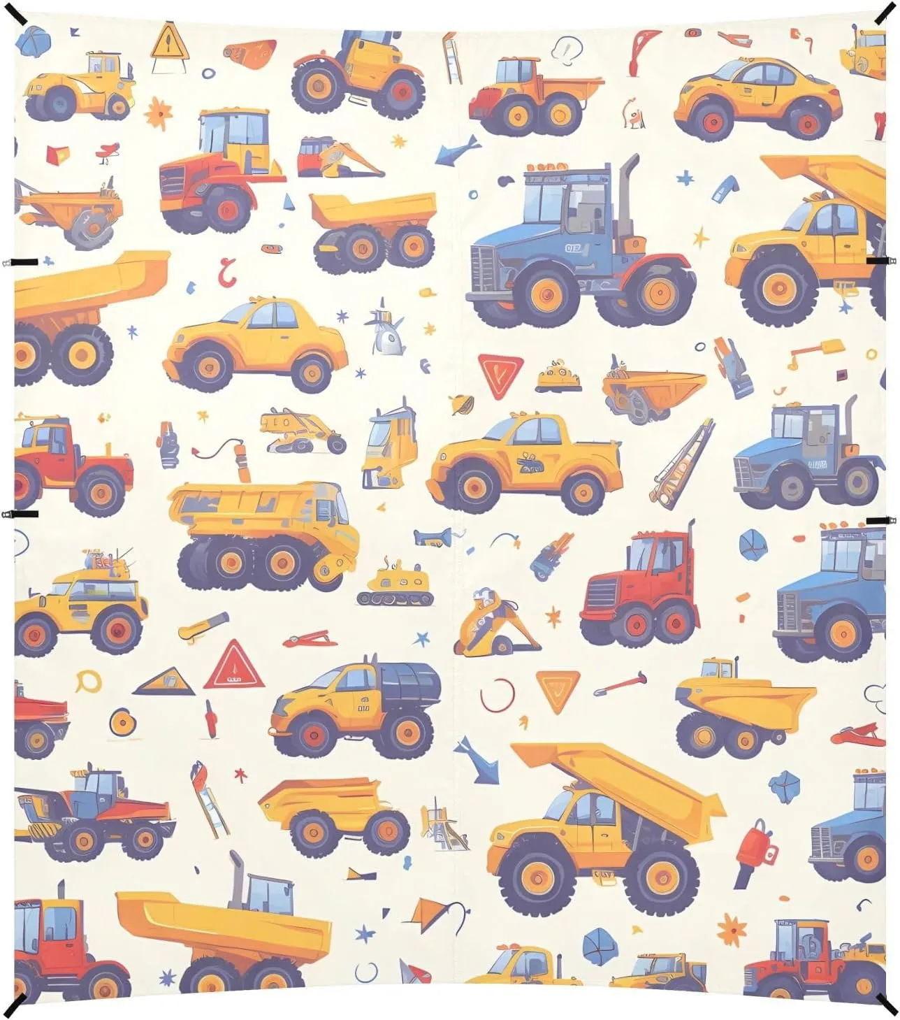 Construction Vehicles Dump Truck Grader_5(1) Beach Canopy UPF50  Protection Waterproof Shade Sun Shelter with Sand Shovel for Family Trips, Picnics & Camping