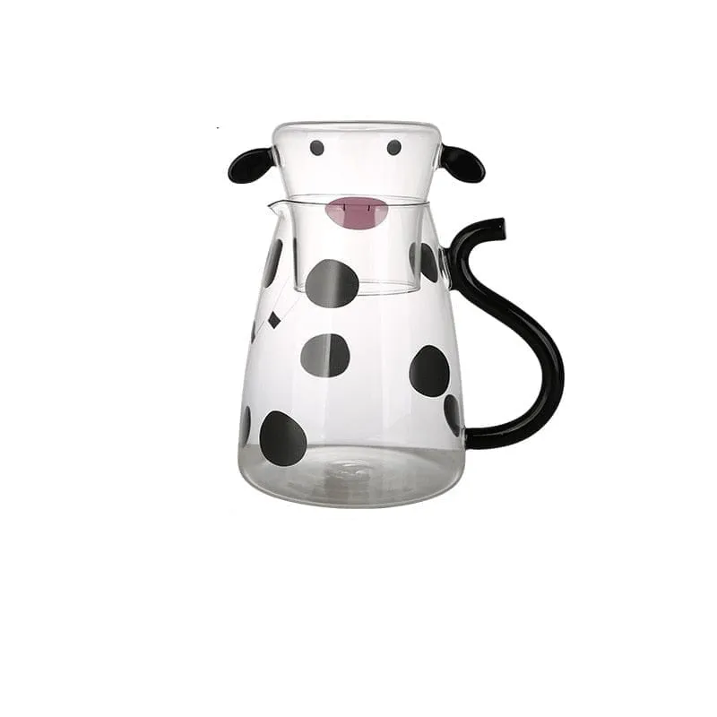 Cow Borosilicate Glass Kettle Set