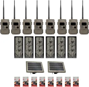 Cuddeback 8 Long Range IR Cameras L Series 6 Battery Power Banks Models PW-3624 2 Solar Power Banks Models PW-3600 8 16GB SD Cards
