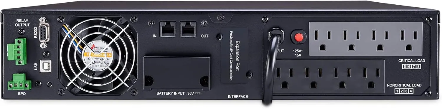 CyberPower OL1000RTXL2U Smart App Online UPS System, 1000VA/900W, 8 Outlets, 2U Rack/Tower