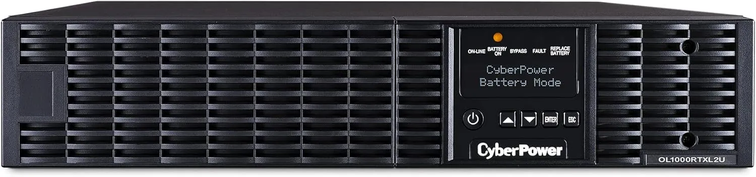 CyberPower OL1000RTXL2U Smart App Online UPS System, 1000VA/900W, 8 Outlets, 2U Rack/Tower