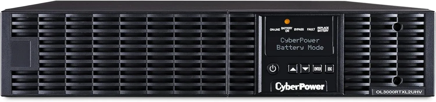 CyberPower OL3000RTXL2UHVN Smart App Online UPS System, 3000VA/2700W, 3 Outlets 208/240V, 2U Rack/Tower   Pre-Installed SNMP Card