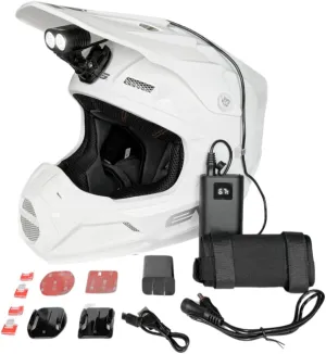 Dango Design Navigator Helmet LED Trail Light | 2,100 Lumen Rated Cree LEDs | Digital Readout Rechargeable Battery | Quick Attach Mounting | 3 LED Power Settings | 3 Hour Runtime in High Mode