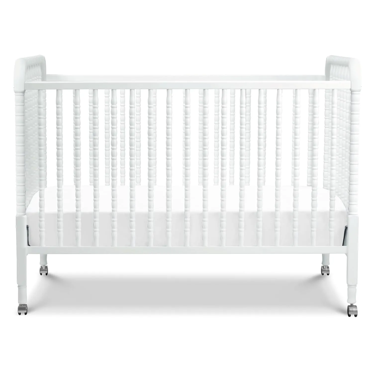 DaVinci Jenny Lind 3-in-1 Convertible Baby Crib - GREENGUARD Gold Certified Portable Crib - Convertible Crib to Toddler Bed and Daybed - 4 Adjustable Heights - Easy to Assemble White Wooden Crib