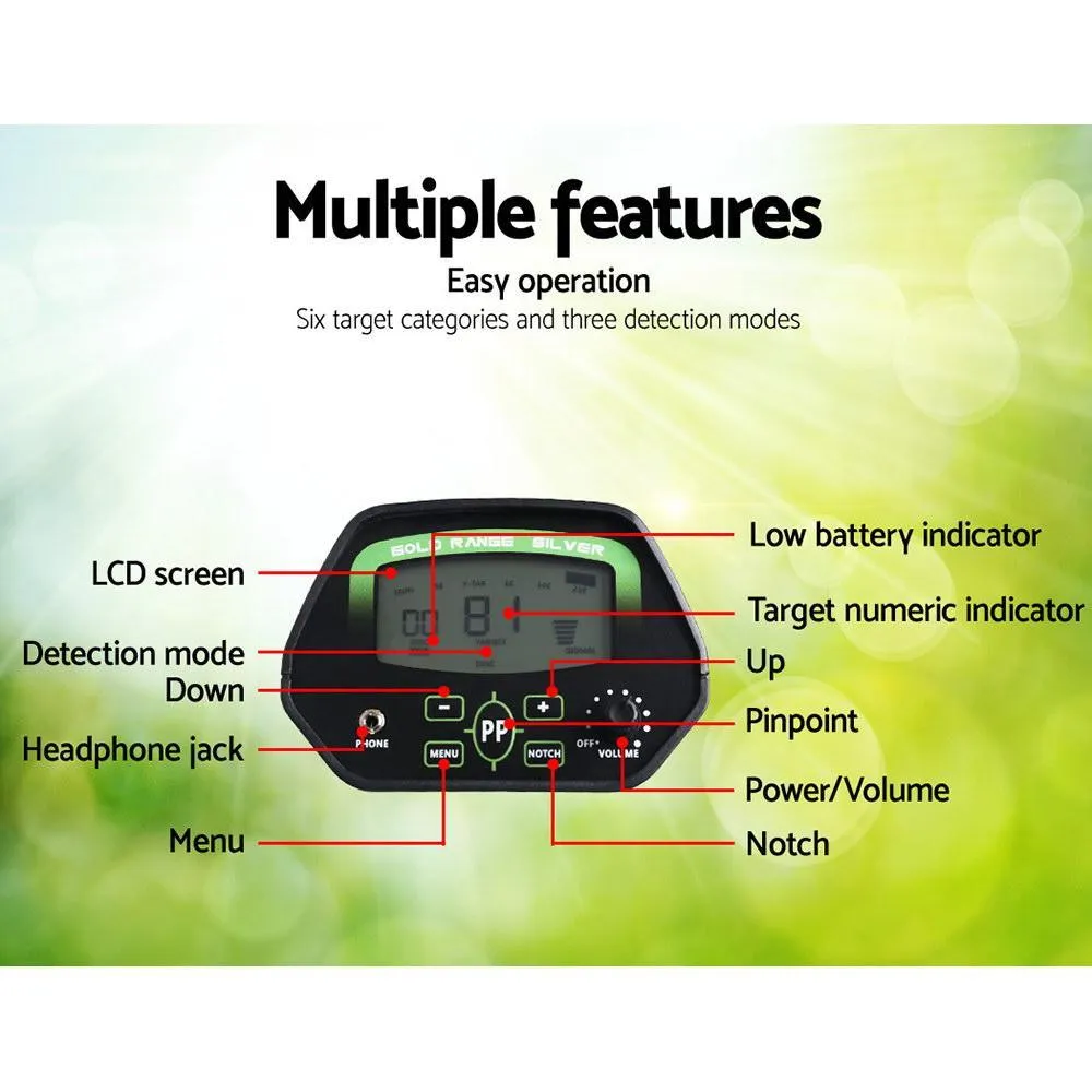Deep Sensitive Metal Detector with LCD Shovel and Sand Scoop