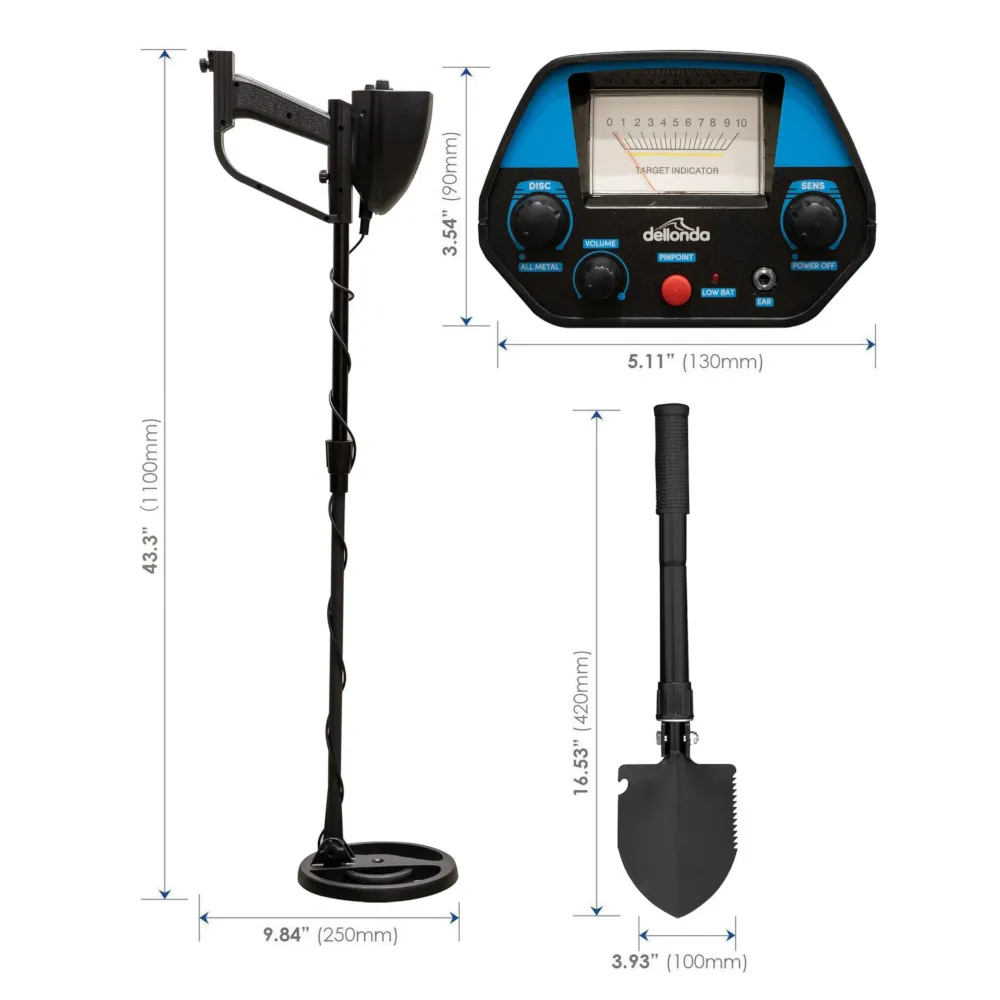 Dellonda Metal Detector with High Accuracy Pinpoint Function - A