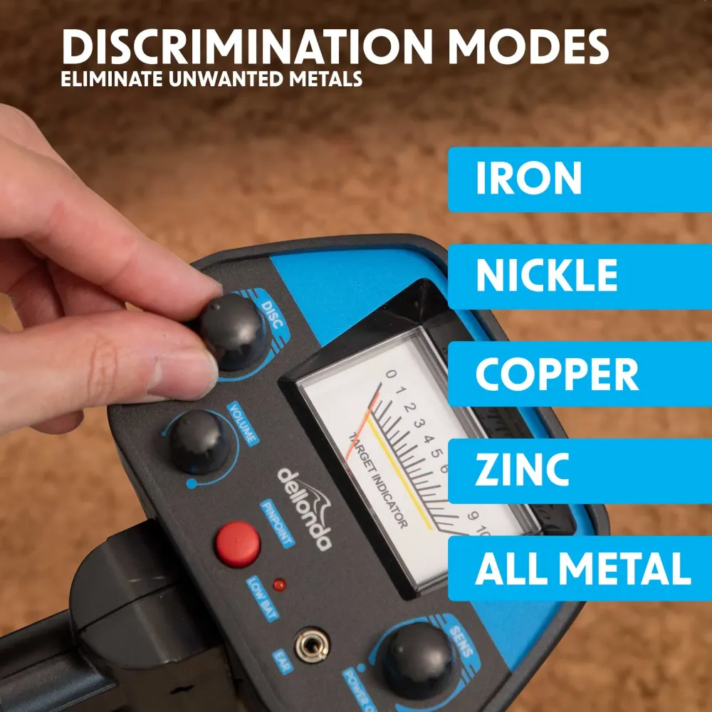 Dellonda Metal Detector with High Accuracy Pinpoint Function - A