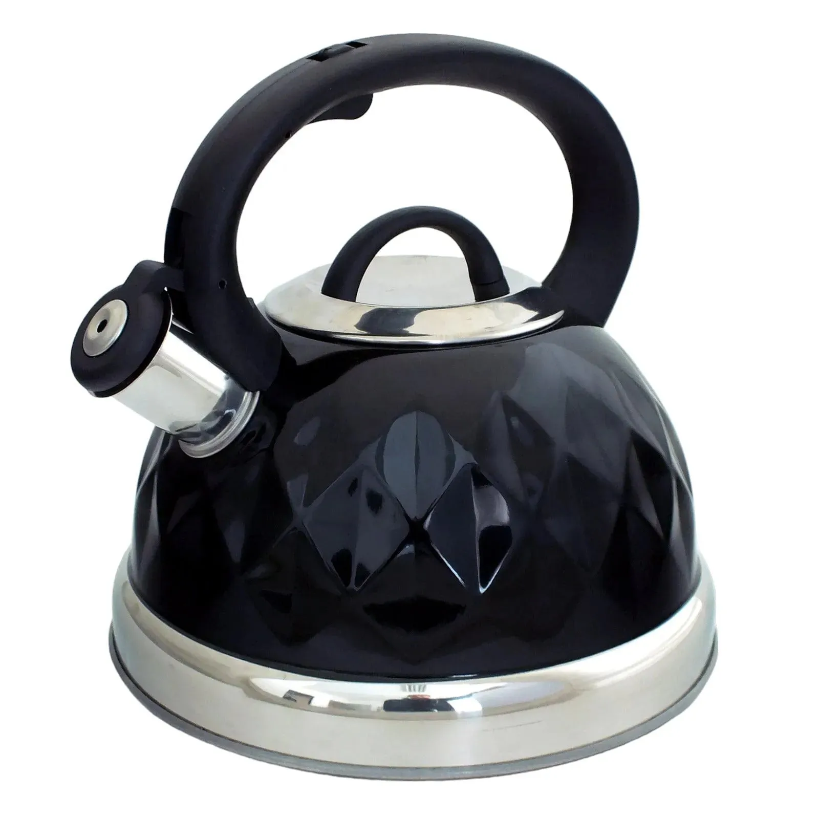 DEMO - Voche® Black 3L Stainless Steel Diamond Whistling Kettle Gas Electric Induction