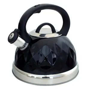 DEMO - Voche® Black 3L Stainless Steel Diamond Whistling Kettle Gas Electric Induction