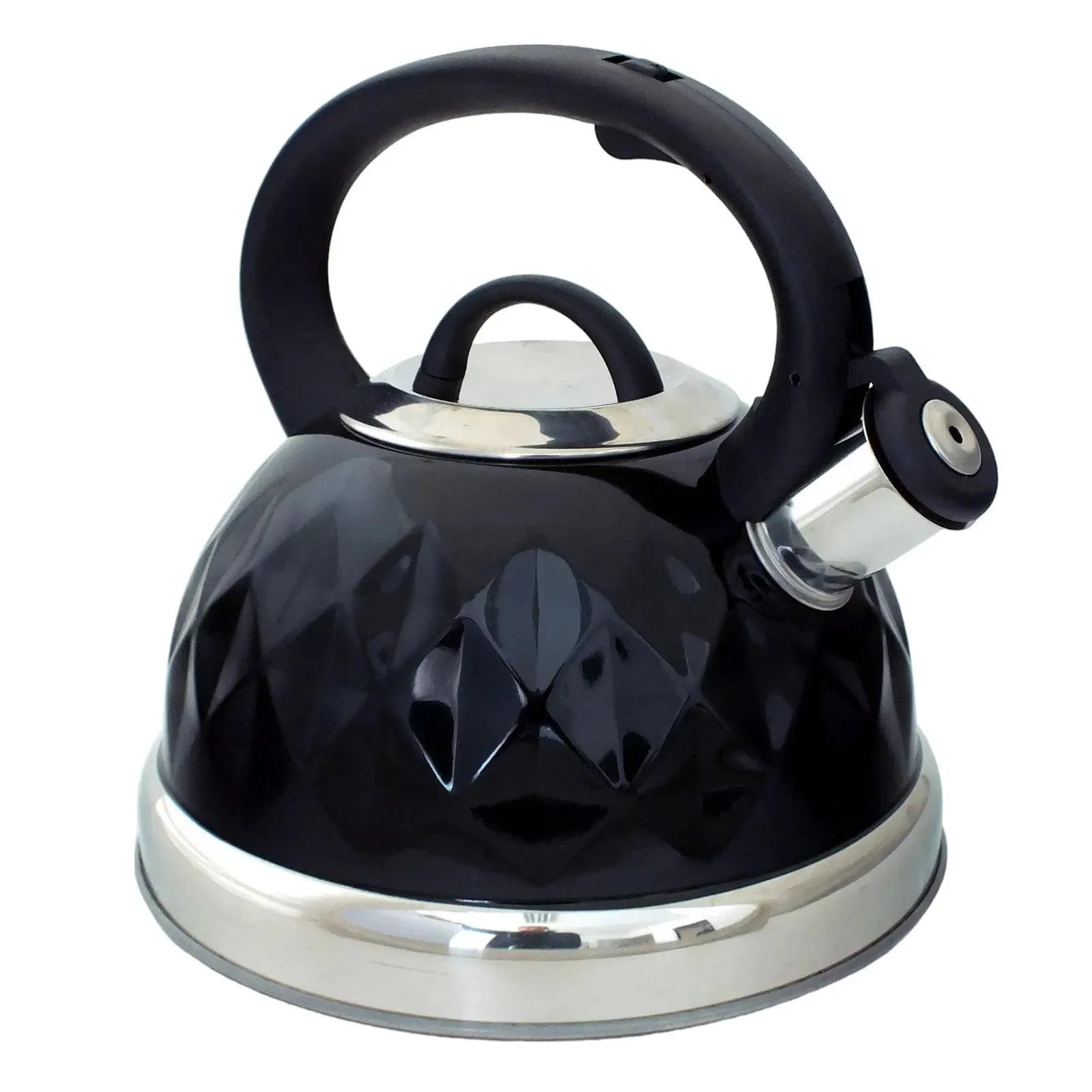 DEMO - Voche® Black 3L Stainless Steel Diamond Whistling Kettle Gas Electric Induction