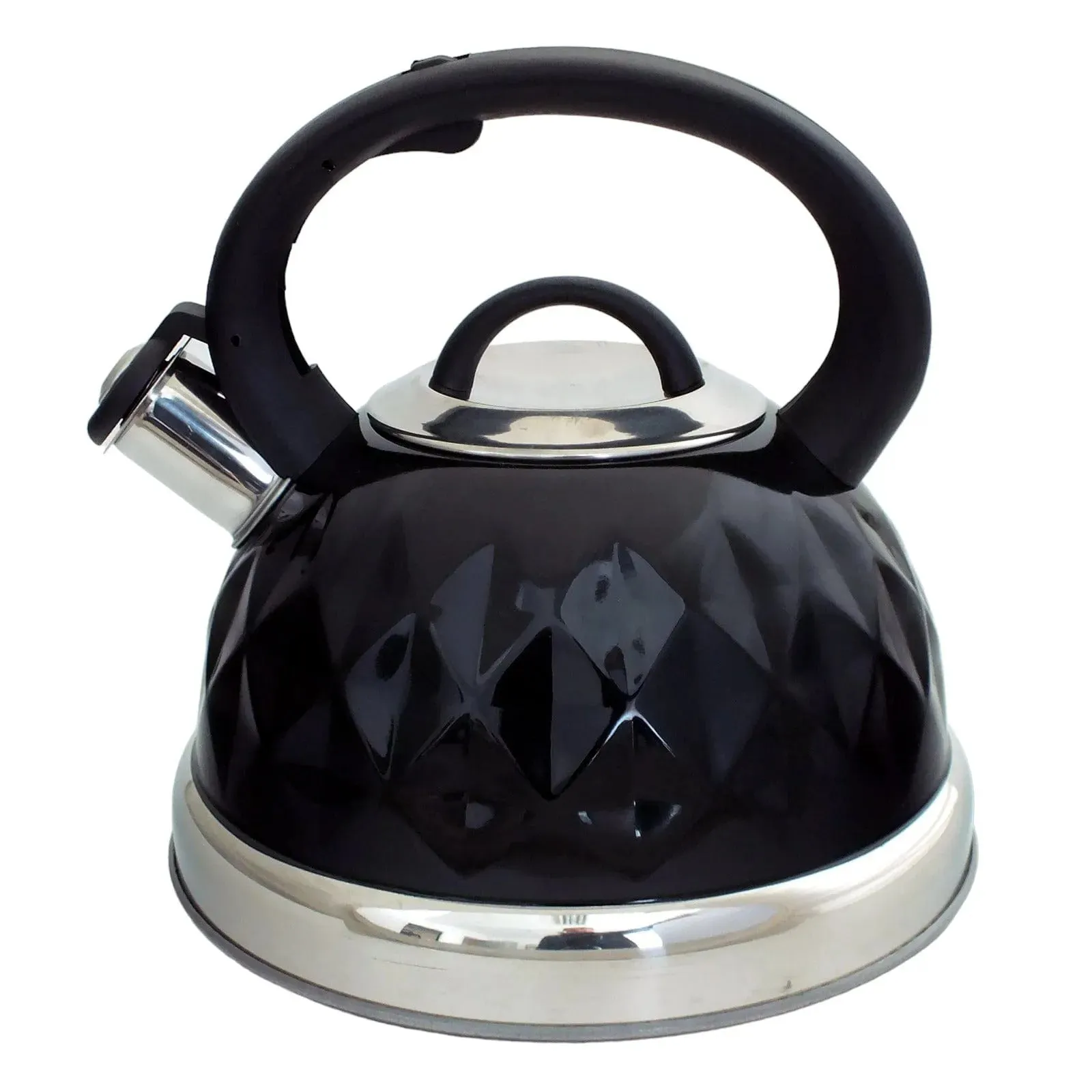 DEMO - Voche® Black 3L Stainless Steel Diamond Whistling Kettle Gas Electric Induction