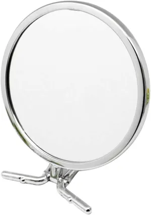 Desktop Makeup Vanity Mirror,5X Magnification Beauty Mirror Portable Cosmetic Mirror Two-Sided Bathroom Mirror,Silver (Silver 6inch/15cm) (Silver 6inc