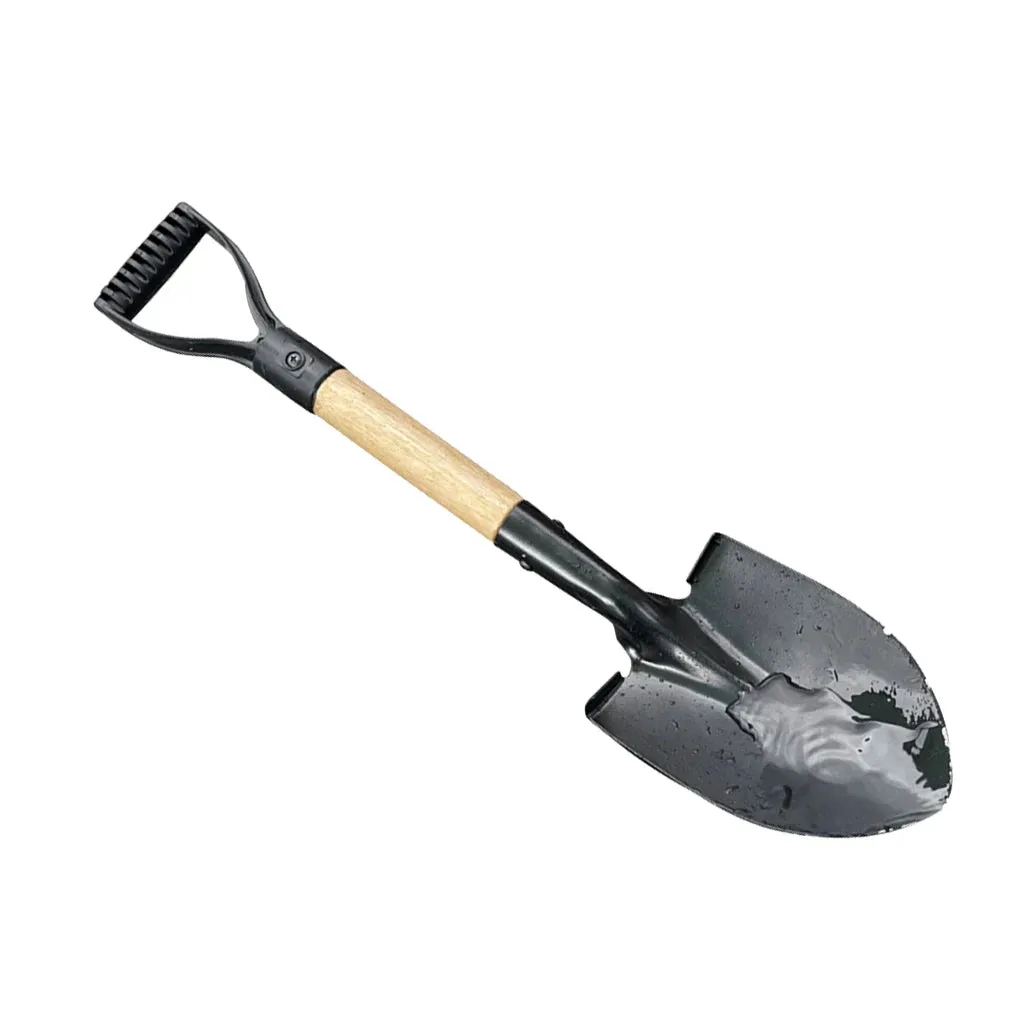 Digging Shovel Mini D Wood Handle Shovels Kids Trowel Waterproof Rustproof Garden Scoop Beach Camping Outdoor Small