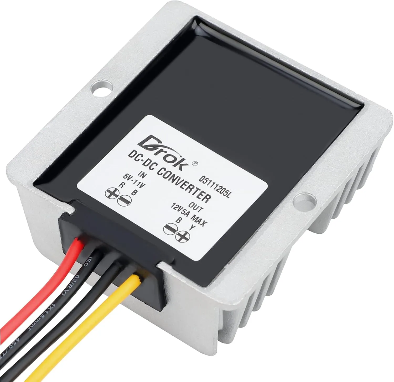 DROK 5V to 12V Step Up Converter - Waterproof DC Boost Converter 5V-11V to 12V, Voltage Regulator 5A 60W Power Supply for Solar Panels