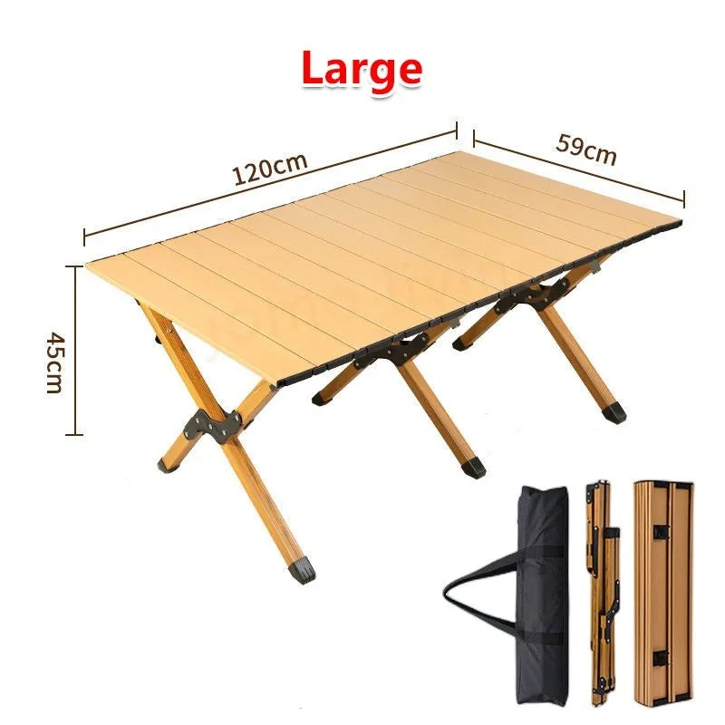 Egg Roll Foldable Table Outdoor Folding Table Portable Table Camping Picnic Table Beech Wood Glamping