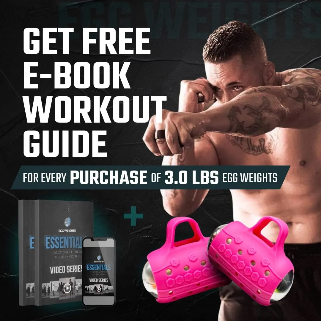 Egg Weights Cardio Max 3.0 lbs. Stainless Steel Hand Weights Dumbbell Set with Anti-Slip Silicone Finger Loop for Workout, Fitness, Training for Men and Women - 2 Eggs, 1.5 lbs each   Free E-Book Workout Guide