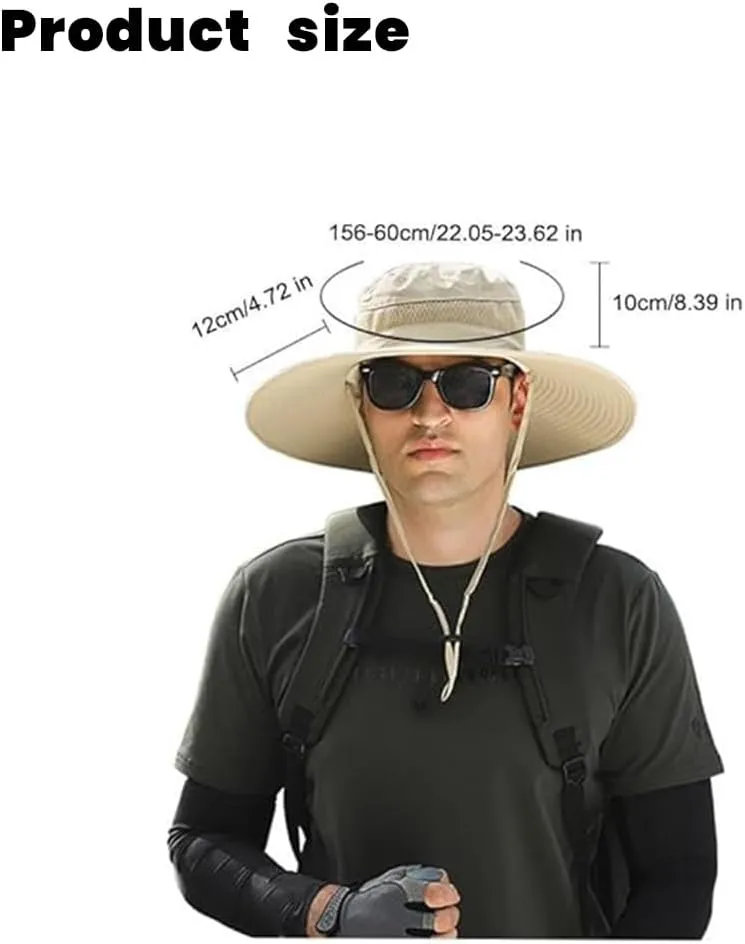 Eligiblek Wide Brim Solar Fan Outdoor Fishing Hat-Solar & USB Charging, Sun Hat with Solar Fan for Men & Women